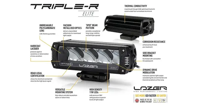LAZER Triple-R 1000 ELITE-3 fjernlys - JDD Utstyr