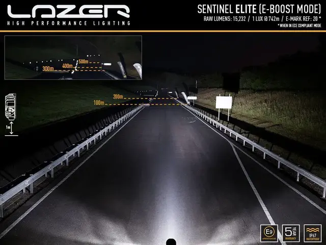 Lazer® Sentinel ELITE BLACK 9 Sort. 9 tommer. 15232 Lumen. 