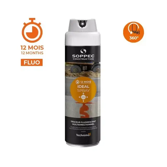 Soppec Ideal Spray fluo Hvit, 500 ml 360°skrive/tunnelspray 