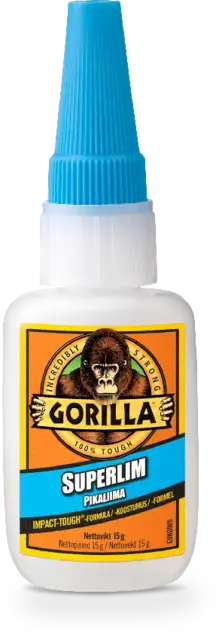 Gorilla Super lim i hendig flaske 15 gr sterkt lynraskt lim på 10 sekunder 