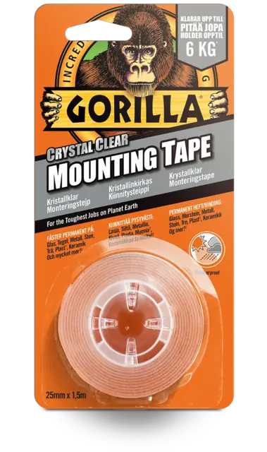 Gorilla Mounting Tape Krystallklar 1.5 m 
