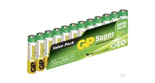 12 Stk AAA GP Super Alkaline batterier LR03 1.5V