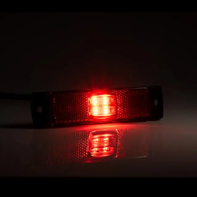 Avlangt, rødt markeringslys LED, 12-36V, QS150 kontakt 