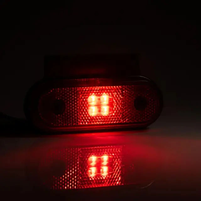 Avlangt, rødt markeringslys LED, 12-36V, brakett, QS150 kontakt 