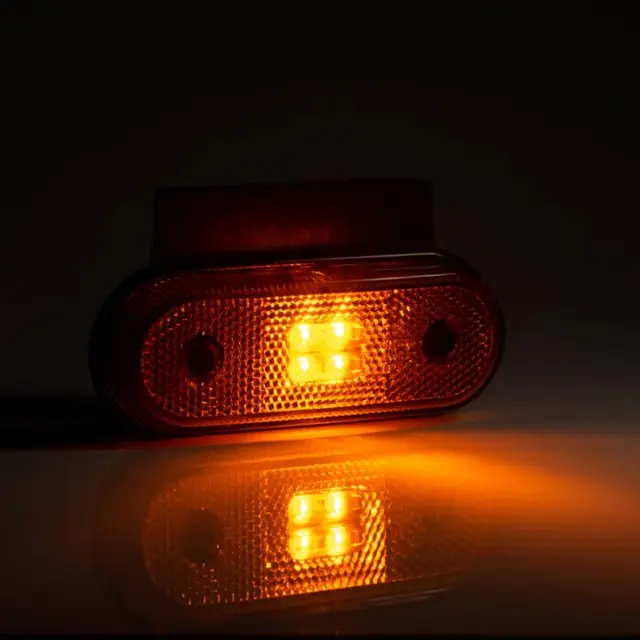 Avlangt, gult markeringslys LED, 12-36V, brakett, QS150 kontakt 
