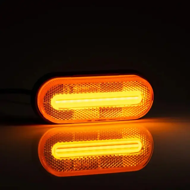 Avlangt, gult markeringslys LED, 12-36V, ADR godkjent 