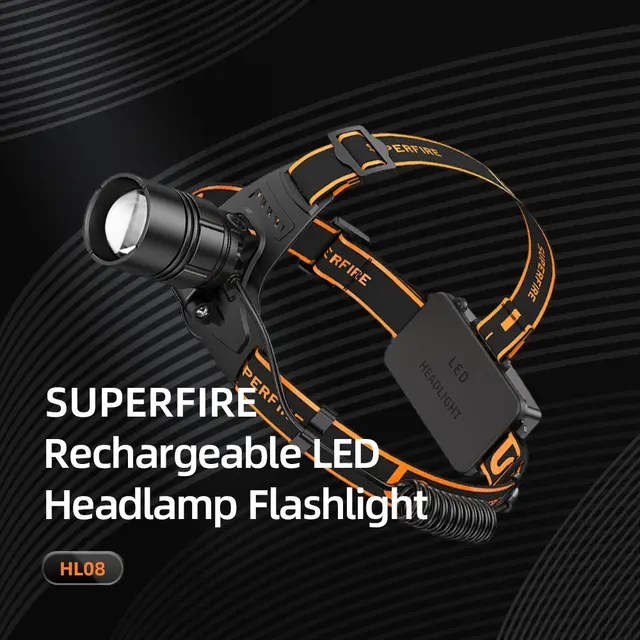 SupFire LED hodelykt med USB lader | Trening og fritid - JDD Utstyr