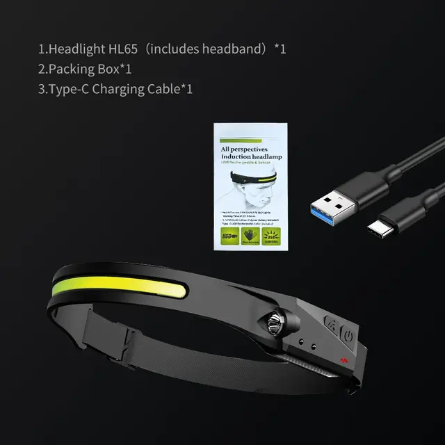 SupFire LED hodelykt med USB lader - JDD Utstyr