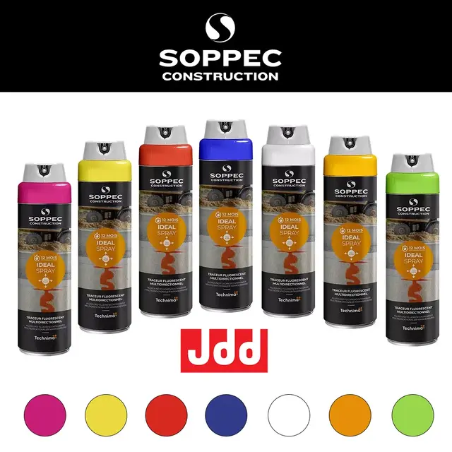 Soppec Ideal Spray fluo Hvit, 500 ml 360°skrive/tunnelspray 