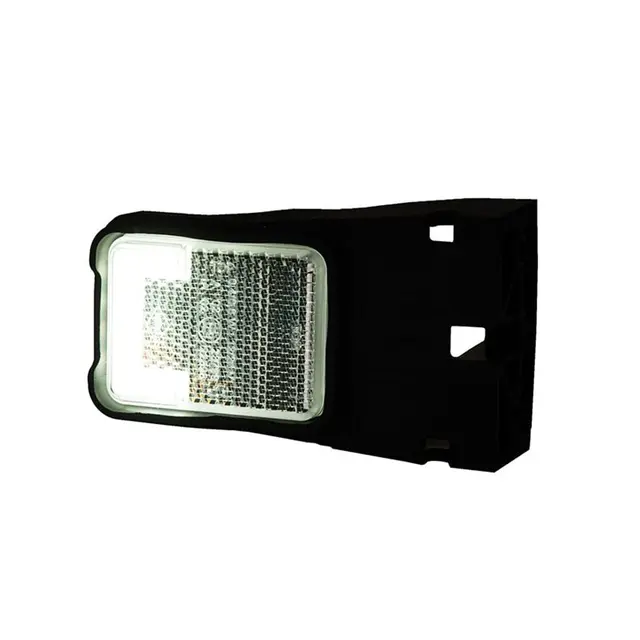 Hvitt markeringslys til front Med 9 stk LED, 12 og 24V, med brakett 