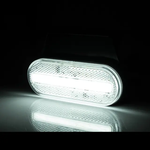 Hvitt Neon markeringslys 1Med 2 stk LED, 12 og 24V, med brakett 