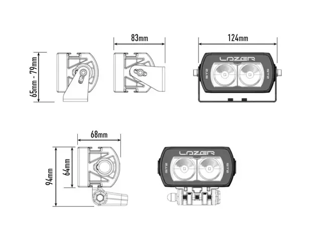 Lazer ST2 Evolution Ledbar Lengde 124mm. 2068 Lumen 