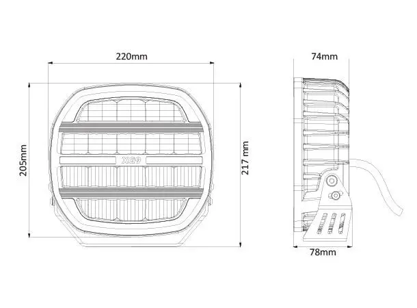 XG9 LED Driving Light Hvit Multicolor parklysfunksjon, 162W 