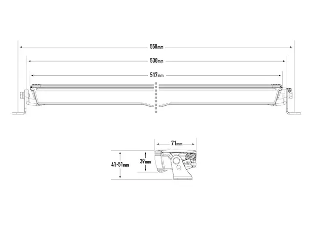 Lazer® Glide 18 PL med parklys NYHET! 11500Lumen. 516x71x38mm 