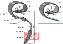 Stubharvetand 150x10 komplet Samson