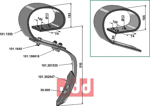 Stubharvetand 150x10 komplet - JDD Utstyr