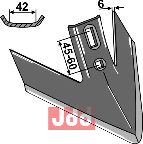 Gåsefot-skjær 240x6 - Turbo Kverneland - JDD Utstyr