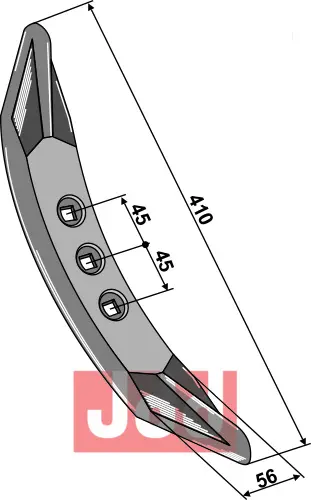 Stubharvetand 410x56x19 (45-45) - JDD Utstyr