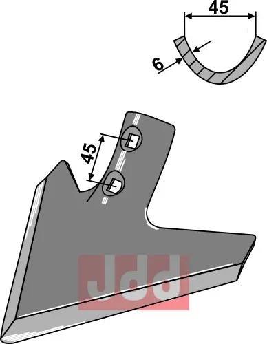 Gåsefot-skjær 260x6mm - JDD Utstyr