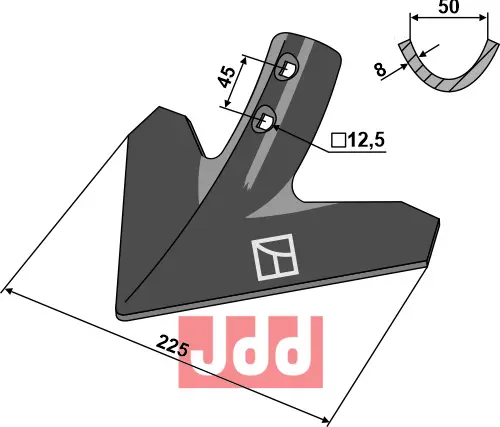 Gåsefot-skjær 225mm - JDD Utstyr