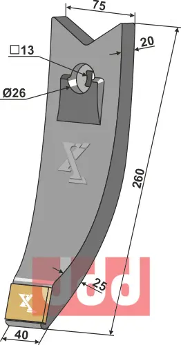 Skjær-spiss 40/75mm - WolframCarbid - JDD Utstyr