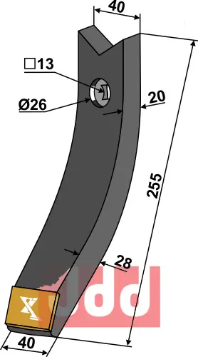 Skjær-spiss 40mm - WolframCarbid - JDD Utstyr