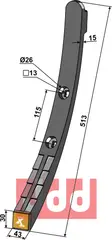 Skj&#230;r-spiss 43mm - WolframCarbid K&#246;ckerling Quadro-Triomix/K&#246;ckerling