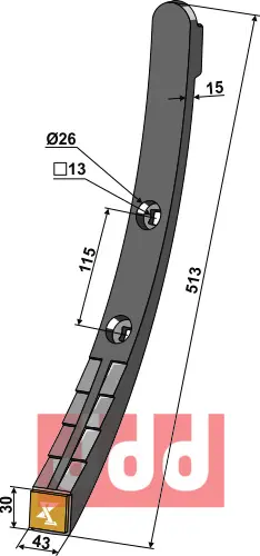 Skjær-spiss 43mm - WolframCarbid - JDD Utstyr