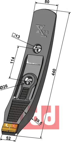 Skjær-spiss 52/80mm - WolframCarbid - JDD Utstyr