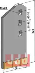 Sliddel 150mm - Cabide venstre V&#228;derstad