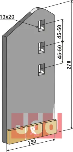 Sliddel 150mm - Cabide venstre - JDD Utstyr