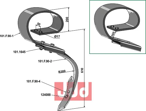 Stubharvetand 90x13 m. harveSpiss - JDD Utstyr