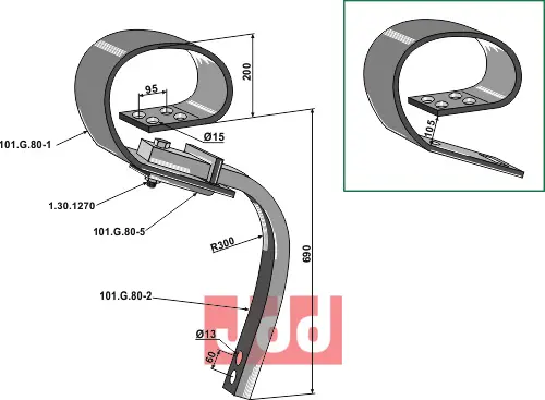 Stubharvetand 150x12 - Kverneland - JDD Utstyr