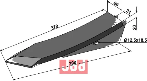 Skjær-spiss 390x80x20mm - JDD Utstyr