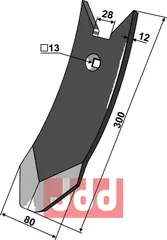 Skjær-spiss 300x80x12mm - Delta Flex Kongskilde