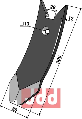 Skjær-spiss 300x80x12mm - Delta Flex - JDD Utstyr