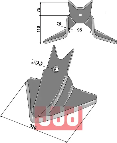 Gåsefot-skjær 320mm - JDD Utstyr