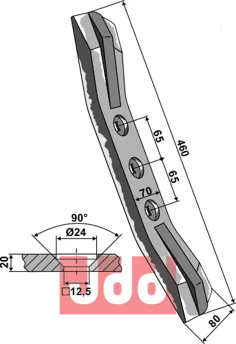 Skjær-spiss 460x80x20mm - JDD Utstyr