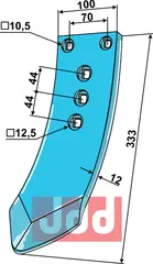 Skj&#230;r-spiss 333x100x12mm Rabe