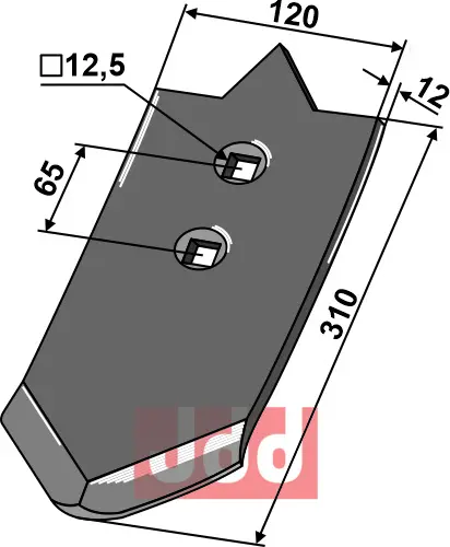 Skjær-spiss 310x120x12mm - JDD Utstyr