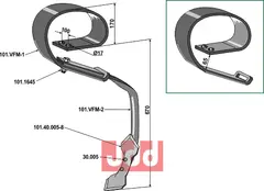 Stubharvetand 150x112 komplet - Vibroflex VFM