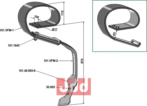 Stubharvetand 150x112 komplet - - JDD Utstyr