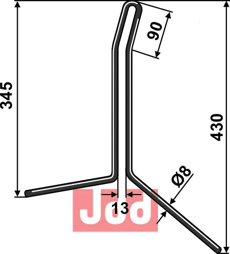 Etterharv tind Ø8mm - JDD Utstyr