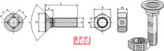 Plogbolt M12x1,75x35 med Mutter