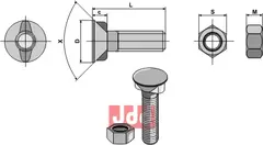 Plogbolt M12x1,75x45 med Mutter