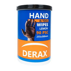 Derax h&#229;nd wipes med 90 ark i boksen 90stk ark, st&#248;rrelse 255 x 300 mm