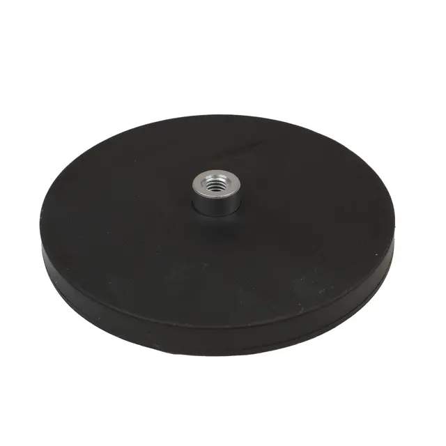 Gummiert Ø88mm magnet med håntak Magnet med 40 kg styrke 