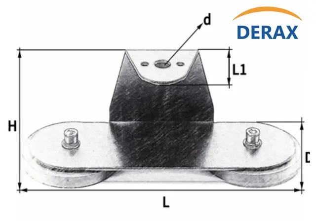 Magnetfeste med vinklet festeplate Sett med to fester og 88mm magnet 