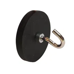 Gummimagnet med krok &#216;43mm Magnetstyrke 8,5 kg