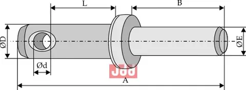 Kat I Bolt for løftearm for påsveising Kategori 1 bolt, Ø22mm, lengde 45mm